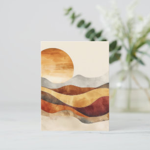 Carte Postale Boho Nature Minimaliste - Tons Terre Chauds
