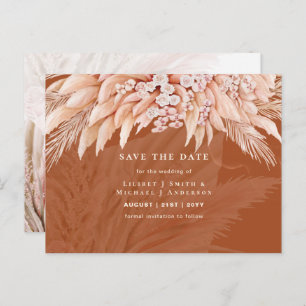 Carte Postale BOHO Pampas Grass Floral Mariage Enregistrer La Da