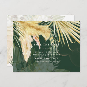 Carte Postale BOHO Pampas Grass Floral Mariage Enregistrer La Da