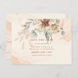 Carte Postale BOHO Pampas Grass Floral Mariage Enregistrer La Da