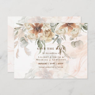 Carte Postale BOHO Pampas Grass Floral Mariage Enregistrer La Da