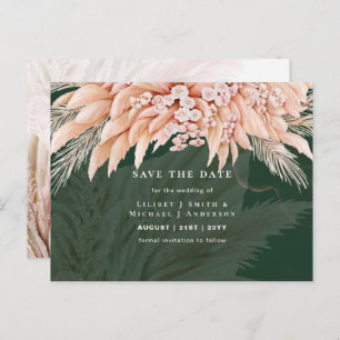 Carte Postale BOHO Pampas Grass Floral Mariage Enregistrer La Da