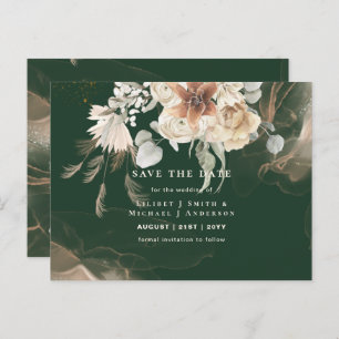 Carte Postale BOHO Pampas Grass Floral Mariage Enregistrer La Da