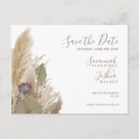 BOHO PAMPAS GRASS WATERCOLOR ENREGISTRER LA DATE
