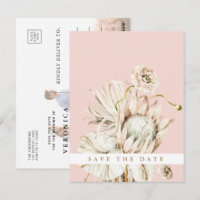 Boho Protea Pampas Grass Blush Enregistrer la date