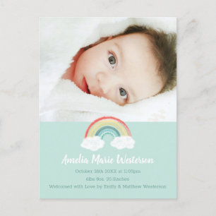 Carte Postale Boho Rainbow Baby Faire-part de naissance