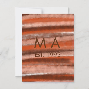 Carte Postale boho rustique Brown ajouter nom lettre année date 