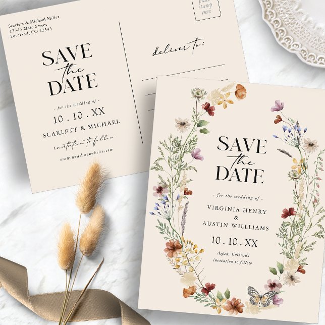 Carte postale Boho Save The Date (Boho Save The Date Postcard
)