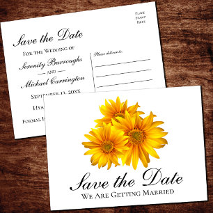 Carte Postale Boho Sunflower Mariage Floral Enregistrer La Date