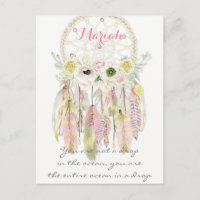 Boho Tribal Dream Catcher Plumes Fleurs autochtone