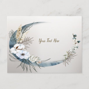 Carte Postale Boho White Orchidée Fleurs Blue Moon Elegant Party