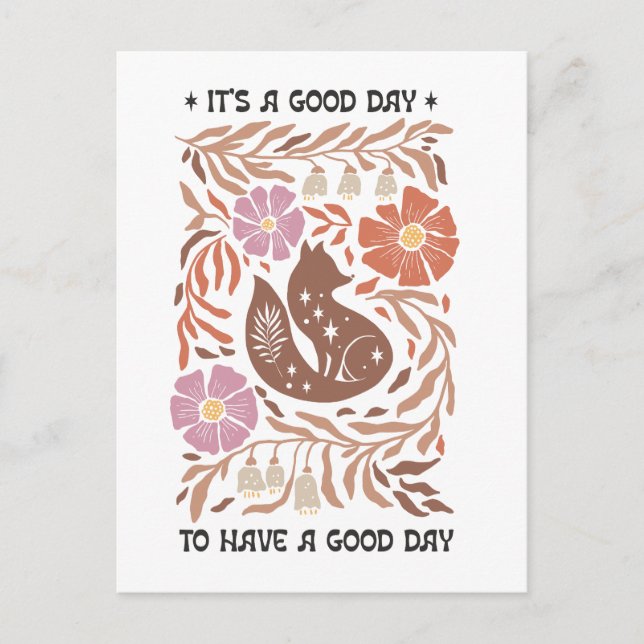 Carte Postale Boho Wildflower It's A Good Day To Have A Good Day (Devant)