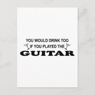 Carte Postale Boire aussi - Guitare