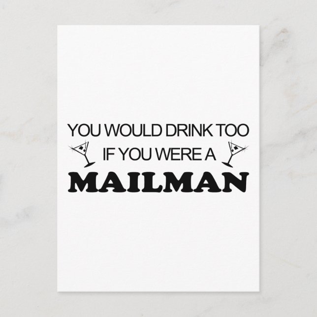 Carte Postale Boire aussi - Mailman (Devant)