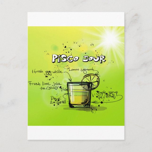 Carte Postale Boire Cocktail Recette (Devant)