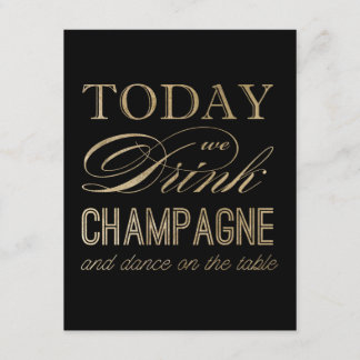 Carte postale : boire du champagne et danser sur l