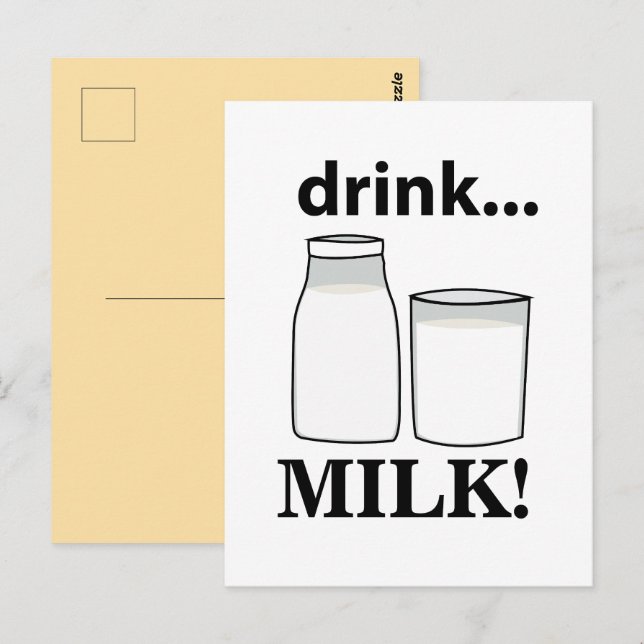 Carte Postale Boire du lait  (Devant / Derrière)