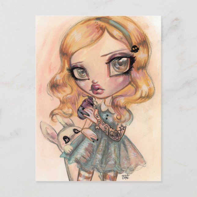 Carte Postale Boire moi - Alice au pays des merveilles par Natas (Devant)