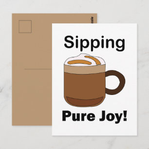 Carte Postale Boire un latte, un pur plaisir