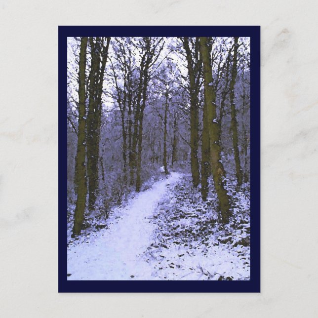 Carte Postale Bois bleu dans la neige (Devant)