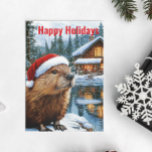 Carte Postale Bois Cabine Lac de Noël Castor Aquarelle<br><div class="desc">Cette conception peut être personnalisée dans la zone fournie en modifiant la photo et/ou le texte. Vous pouvez également le customiser en cliquant sur Personnaliser ce Modèle, puis en choisissant l'option cliquer pour customiser et supprimer ou modifier la couleur de l'arrière - plan, ajouter du texte, modifier la couleur ou...</div>