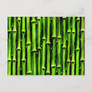 Carte Postale Bois de canne de bambou vert Texture Brown naturel