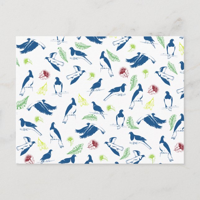 Carte Postale Bois de pin Kereru NZ (Devant)