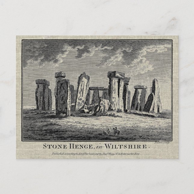 Carte Postale Bois de Stonehenge antique gravure circulaire de p (Devant)