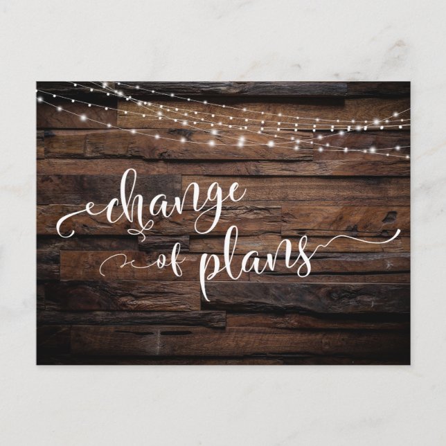 Carte Postale Bois et lumières Changement de plans Mariage repor (Devant)