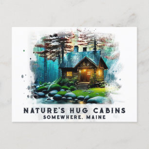 Carte Postale *~* Bois Lumières Cabine AP49 Peinture de neige