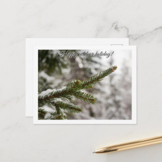 Carte Postale Bois paisible d'hiver - Branche de pin enneigée