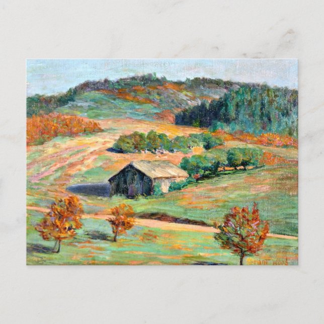 Carte Postale Bois - Paysage de début d'automne (Devant)