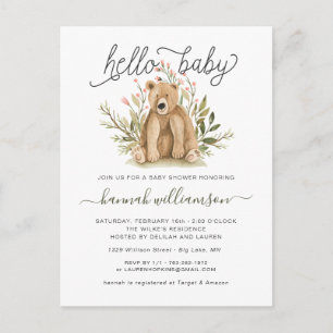 Carte Postale Bois printanier Invitation à une baby shower