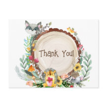 Bois rustique Animaux Baby shower Verdure Merci