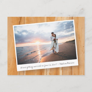 Carte Postale Bois rustique avec Modèle photo Réservez la date