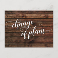 Bois rustique Changement de plans Mariage reporté