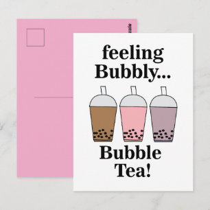 Carte Postale Boisson Bubble Tea Drôle