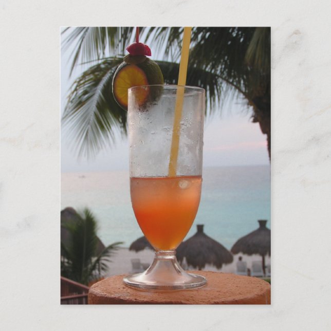 Carte Postale Boisson de punch de rhum (Devant)