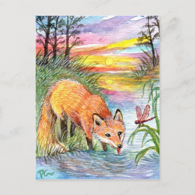 Carte Postale Boisson Fox par Riverside (Devant)