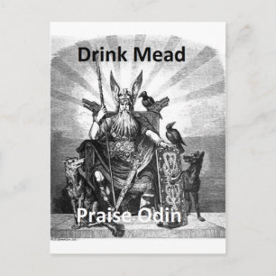 Carte Postale Boisson Mead - éloge Odin