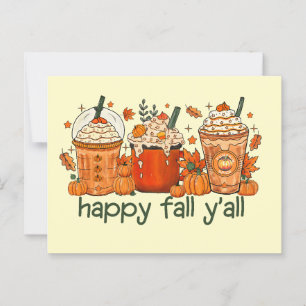Carte Postale Boissons Automatiques Avec Crème Happy Fall Yall