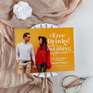Carte Postale Boissons Gratuites Drôle Mariage Formel Économisez