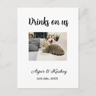 Carte Postale Boissons offertes bar ouvert photo de mariage coup