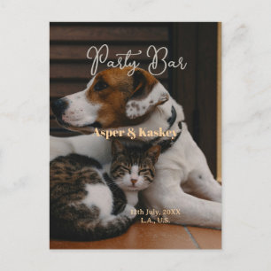 Carte Postale Boissons offertes bar ouvert photo de mariage coup