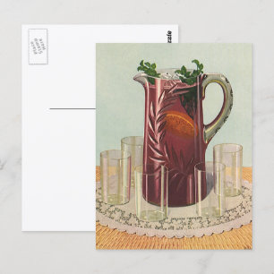 Carte Postale Boissons vintages et boissons, Pitcher de Sangria
