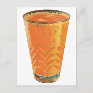 Carte Postale Boissons vintages, Verre de jus d'orange Petit-déj