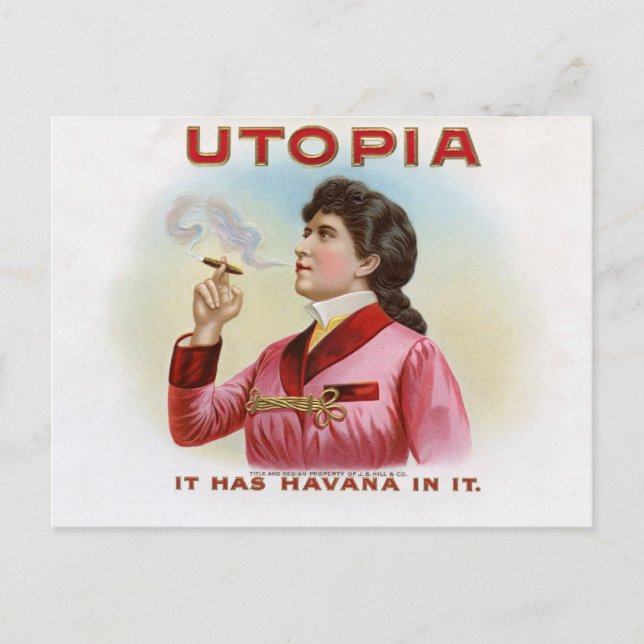 Carte Postale Boîte à cigares étiquette Utopia (Devant)