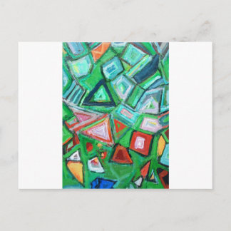 Carte Postale Boîte à jouets verte Abstraite (peinture motif alé