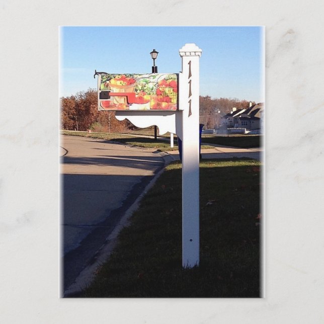 Carte Postale Boîte aux lettres d'automne (Devant)