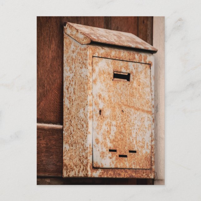 Carte Postale Boîte aux lettres rouillé à l'extérieur (Devant)